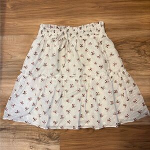 Princess Polly White Floral A-Line Skirt